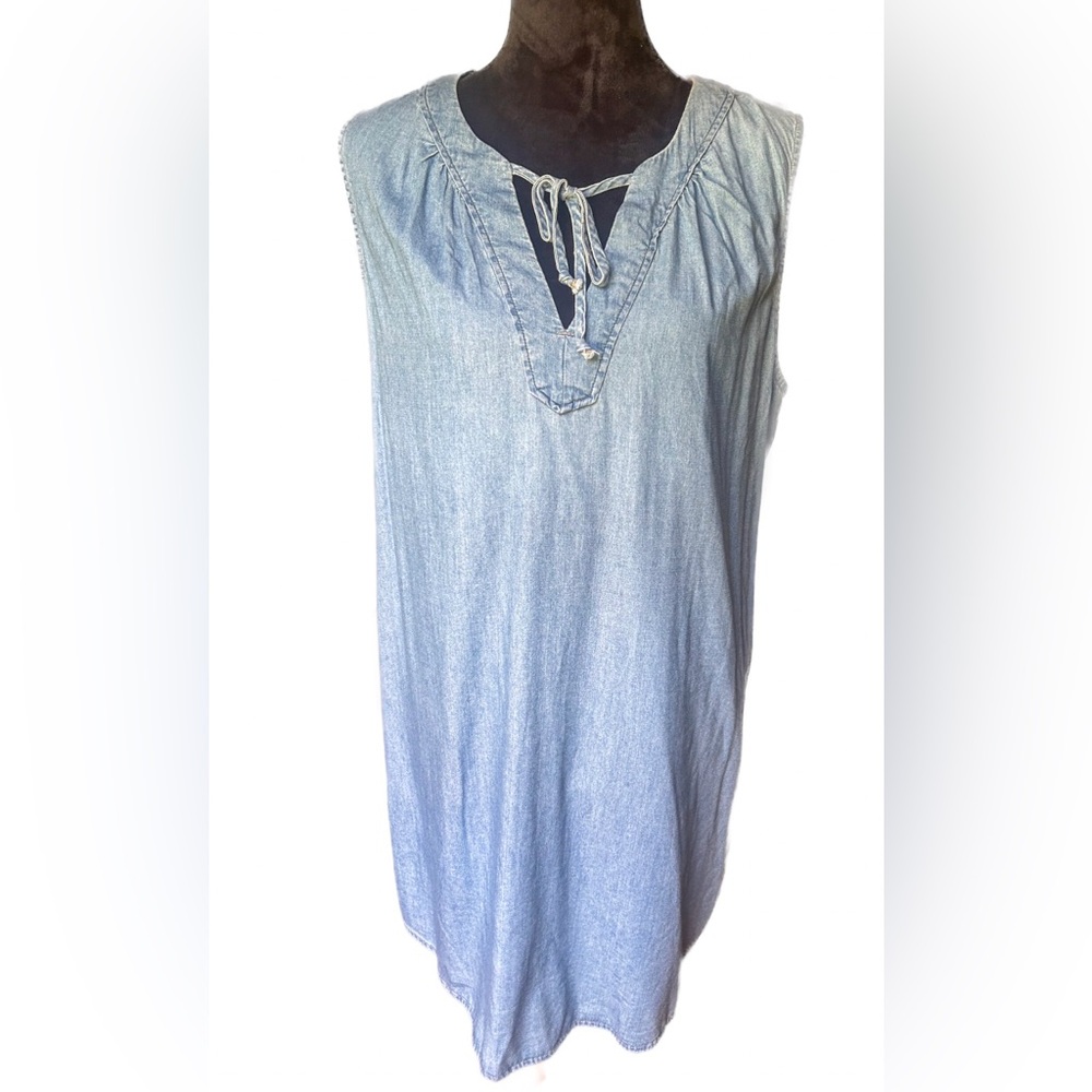 Old Navy Denim Collared Sleeveless Dress, Large